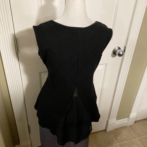 GUILTY Black high-low hem flared peplum shirt ~ Goth MEDIUM LARGE stretchy top - Picture 14 of 14